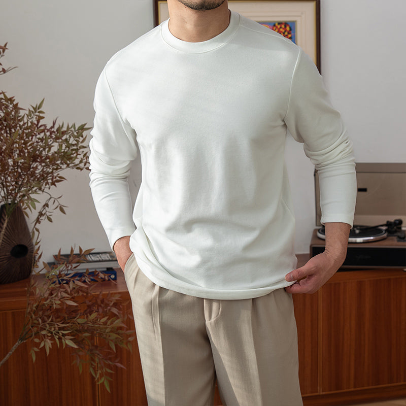 Long Sleeve T-shirt Men Fashion Round Neck - Old Money Classic