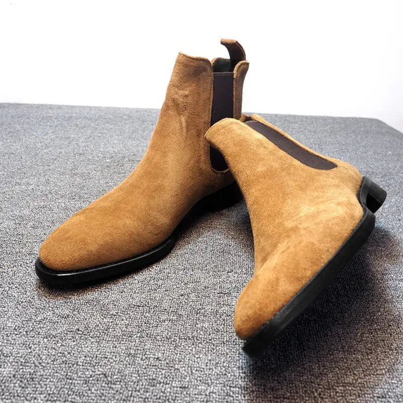 Faux Deerskin Suede Casual High-top Boots Old Money Classic