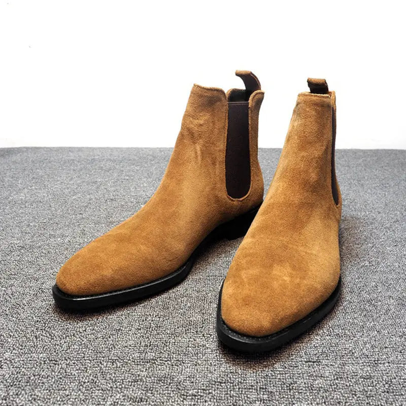 Faux Deerskin Suede Casual High-top Boots Old Money Classic