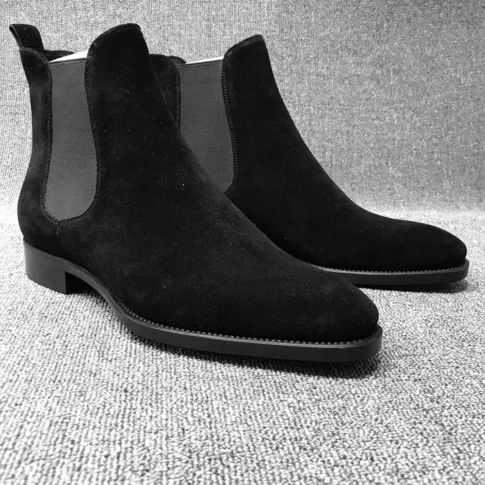 Faux Deerskin Suede Casual High-top Boots Old Money Classic