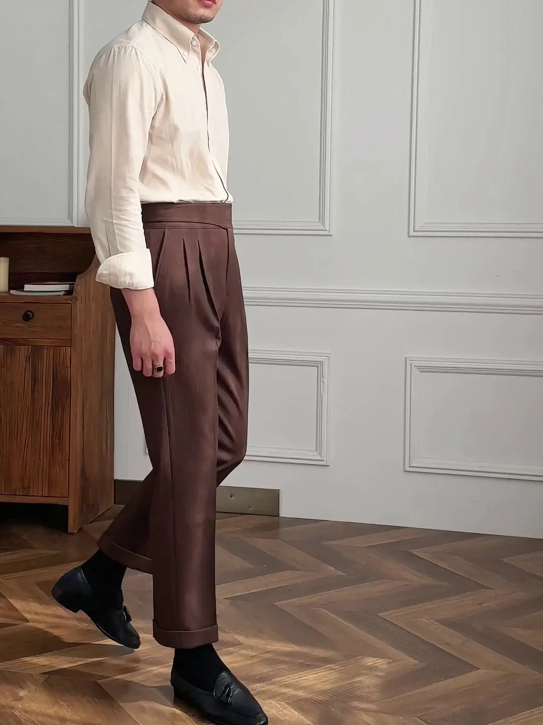 Gurkha High Waist Straight Pants Old Money Classic