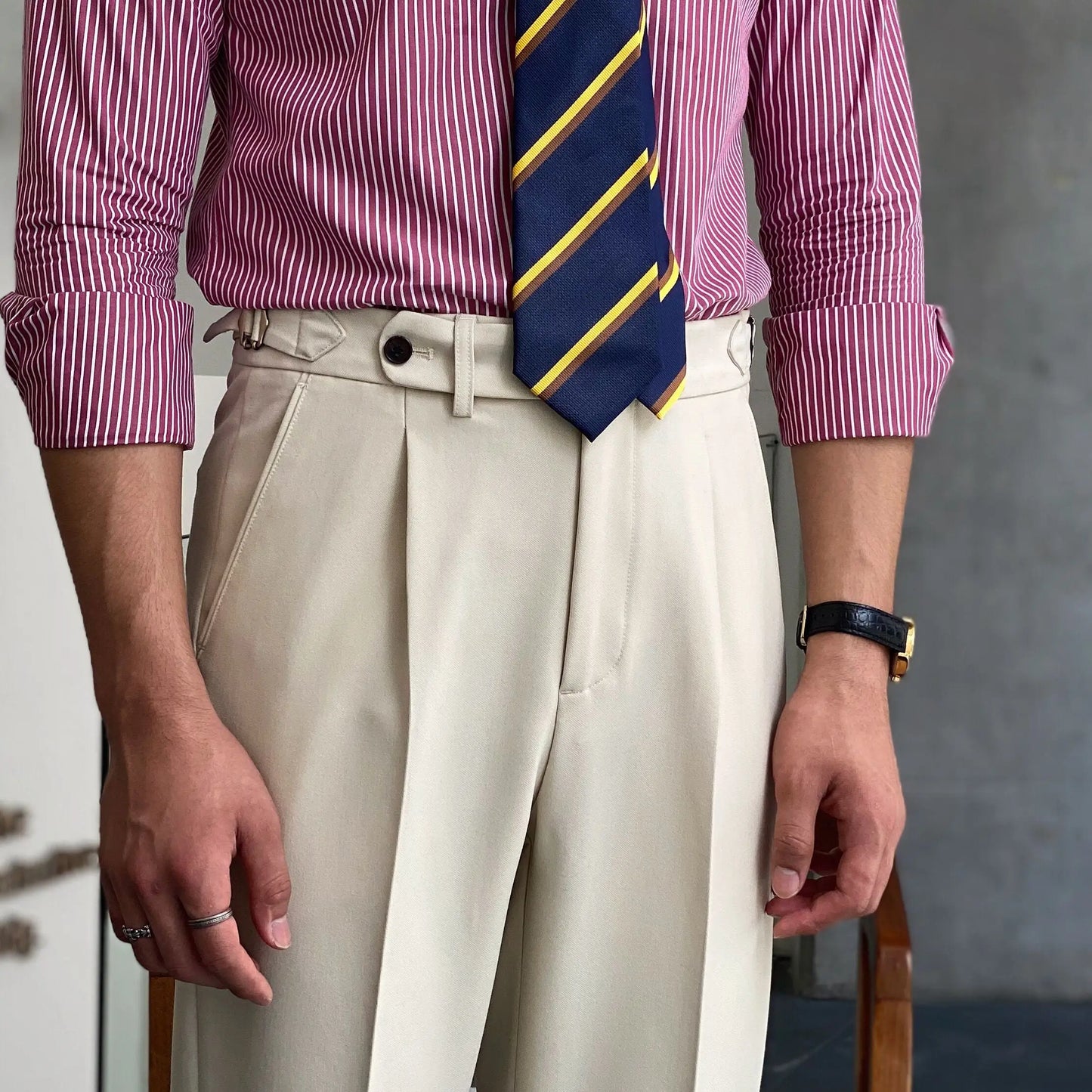 High Waist All-match Straight-leg Pants Old Money Classic