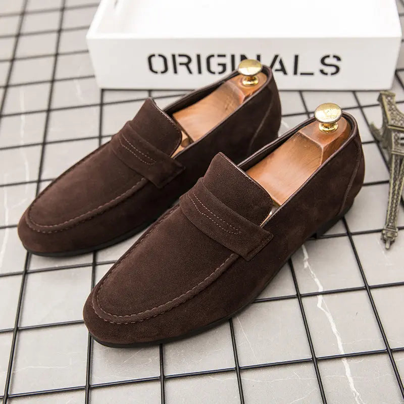 PU Suede Slip-on Leather Doudou Driving Shoes Old Money Classic
