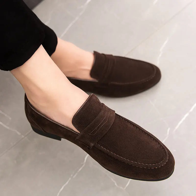 PU Suede Slip-on Leather Doudou Driving Shoes Old Money Classic