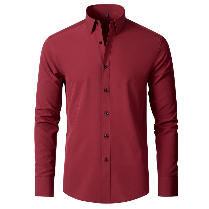 Full Elastic Force Shirt Men's Non-ironing Anti-wrinkle Simple Business Thin Shirt Men - Old Money Classic