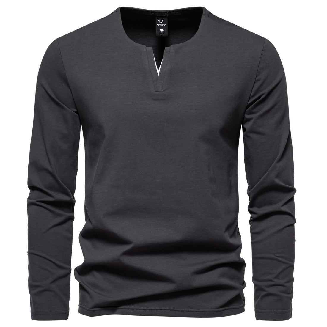 Men's V-neck Long Sleeve T-shirt Bottoming Shirt - Old Money Classic