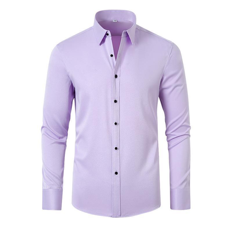 Full Elastic Force Shirt Men's Non-ironing Anti-wrinkle Simple Business Thin Shirt Men - Old Money Classic