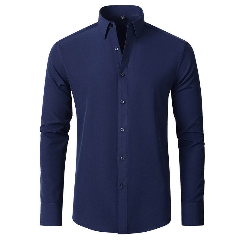 Full Elastic Force Shirt Men's Non-ironing Anti-wrinkle Simple Business Thin Shirt Men - Old Money Classic