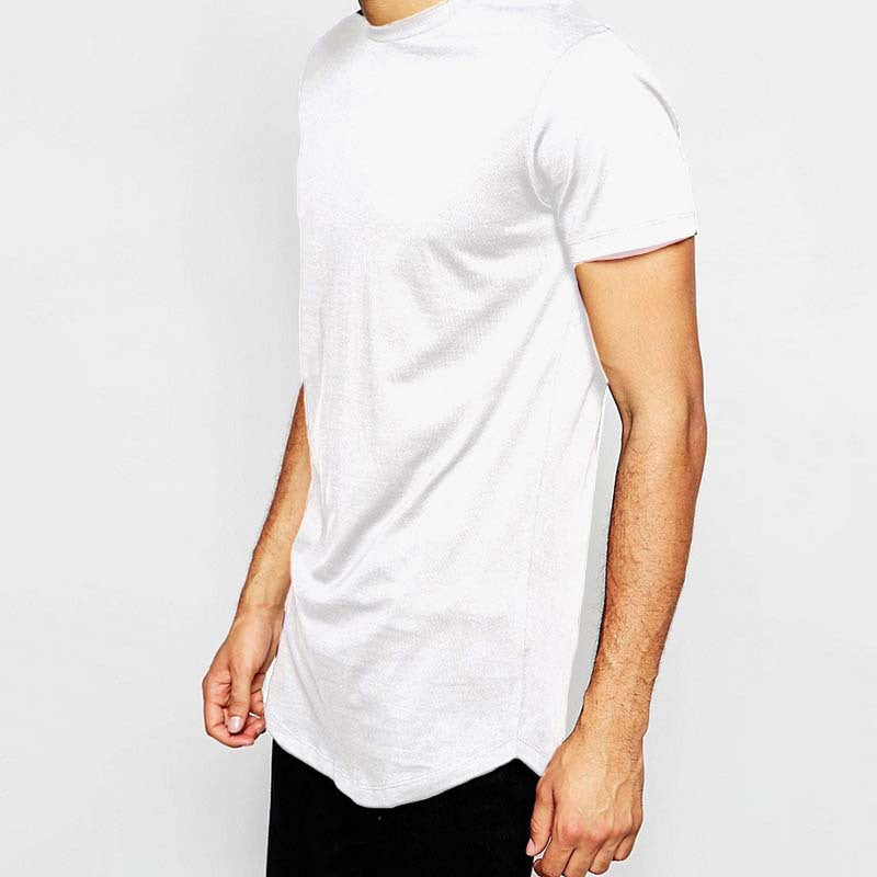 High Street Extended Base Men's Circular Lower Hem T-shirt Top Summer - Old Money Classic