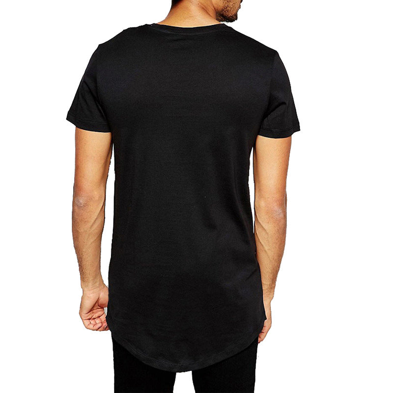 High Street Extended Base Men's Circular Lower Hem T-shirt Top Summer - Old Money Classic