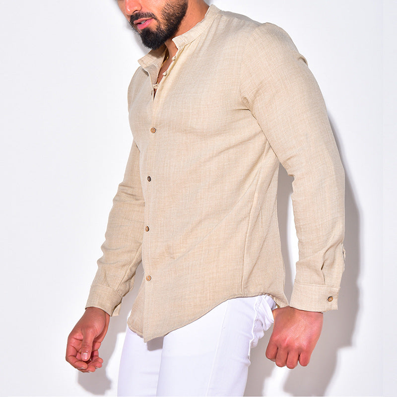 Men's Fashion Cotton And Linen Casual Shirt - Old Money Classic