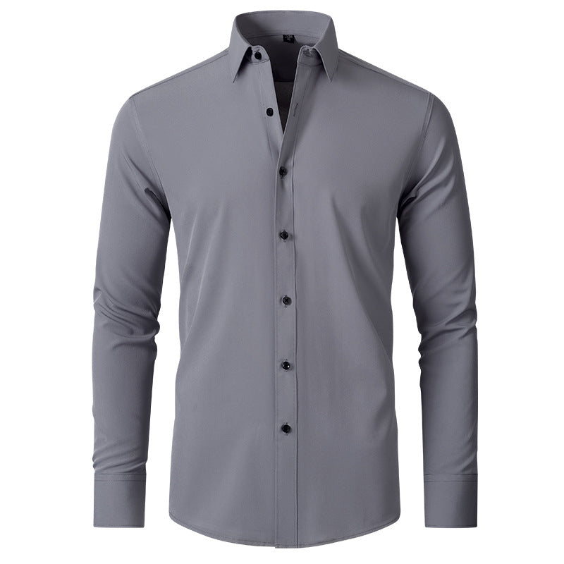 Full Elastic Force Shirt Men's Non-ironing Anti-wrinkle Simple Business Thin Shirt Men - Old Money Classic