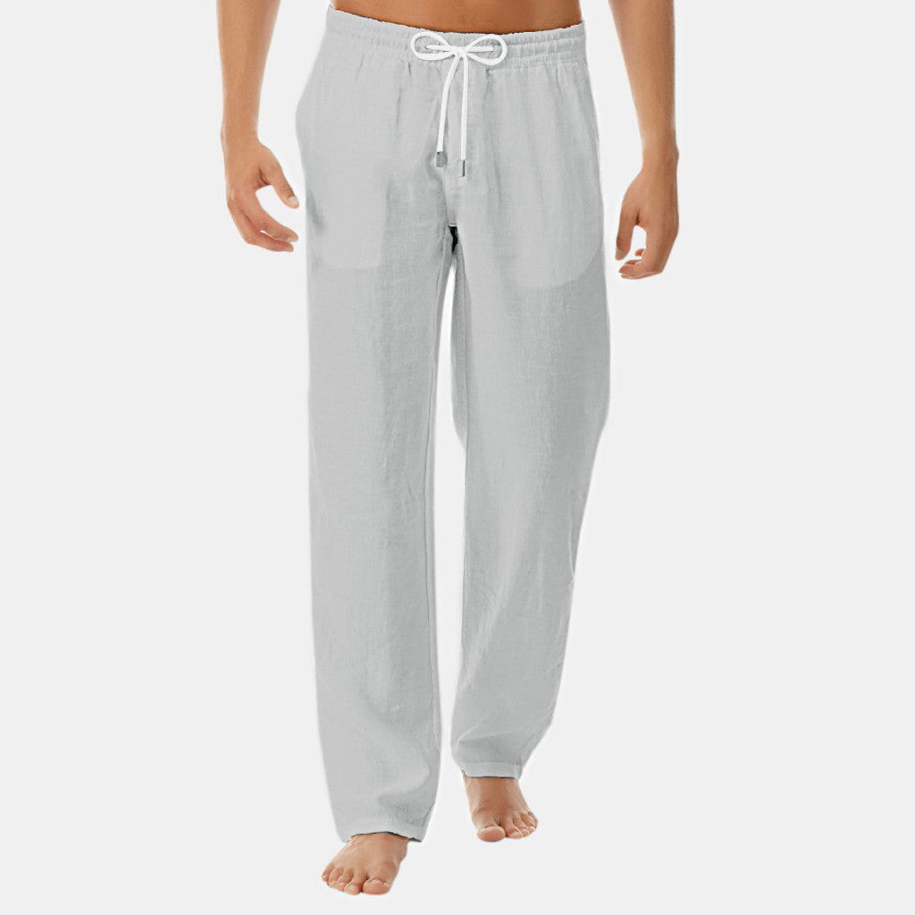 Men's Simple And Stylish Casual Cotton And Linen Trousers - Old Money Classic