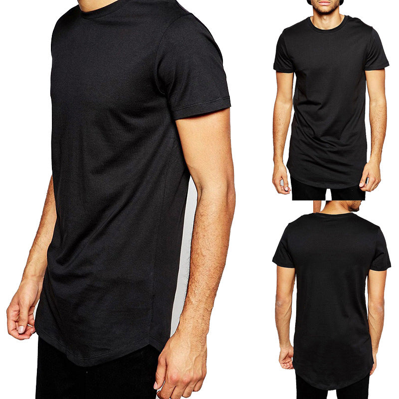 High Street Extended Base Men's Circular Lower Hem T-shirt Top Summer - Old Money Classic