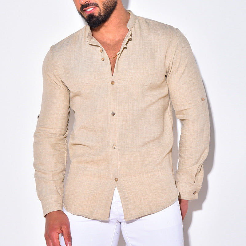 Men's Fashion Cotton And Linen Casual Shirt - Old Money Classic