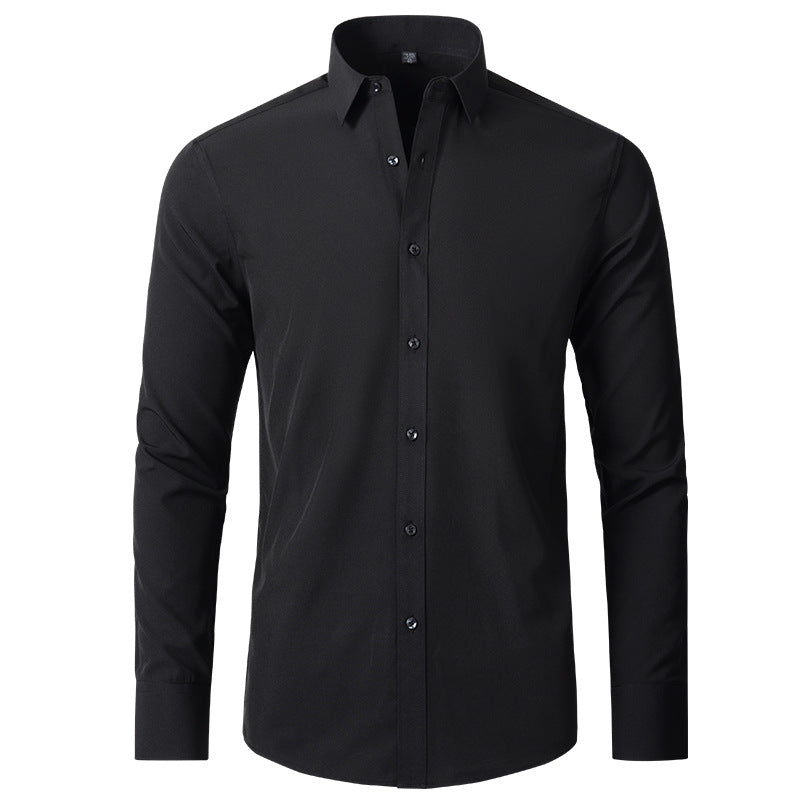 Full Elastic Force Shirt Men's Non-ironing Anti-wrinkle Simple Business Thin Shirt Men - Old Money Classic