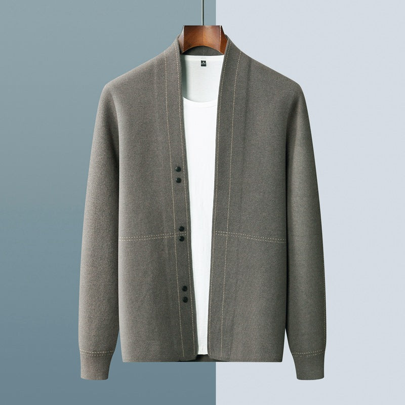 Men's New Wool Cardigan Coat Old Money Classic