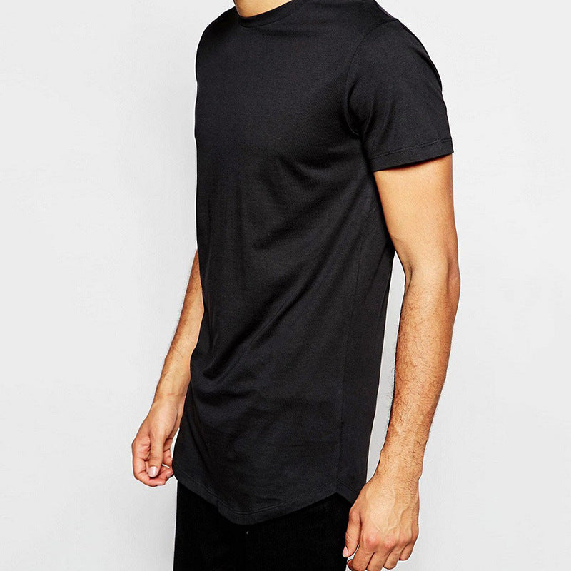 High Street Extended Base Men's Circular Lower Hem T-shirt Top Summer - Old Money Classic