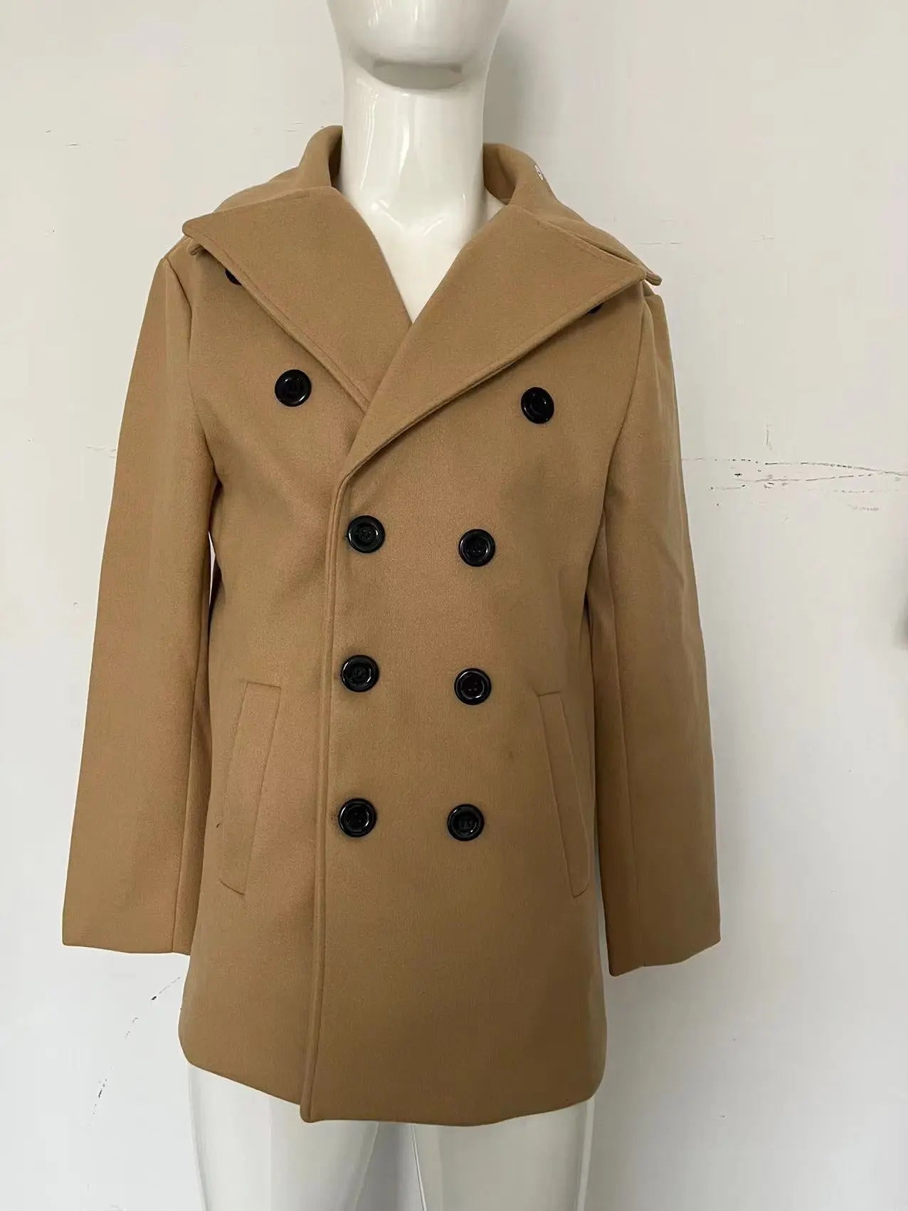 British Mid-length Long Sleeve Woolen Coat - Old Money Classic