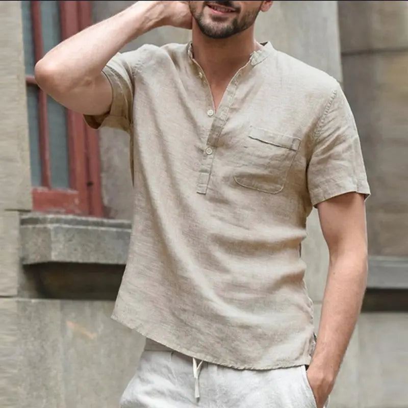 Casual Linen Polo Shirt - Old Money Classic