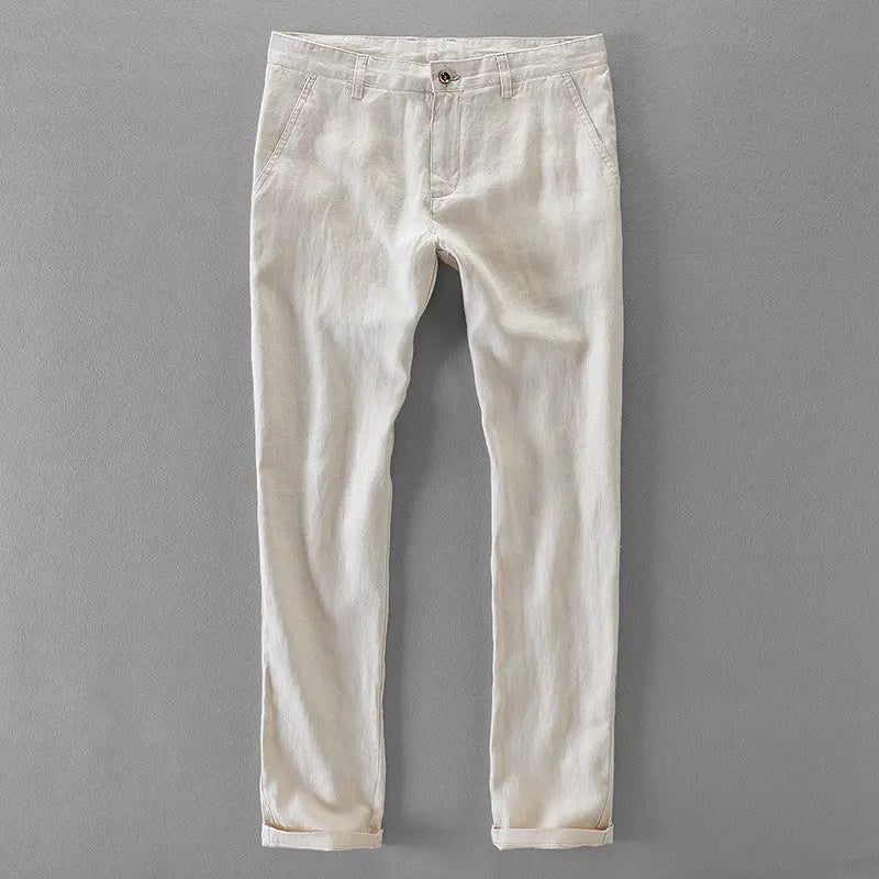 Casual Long Linen Pants - Old Money Classic