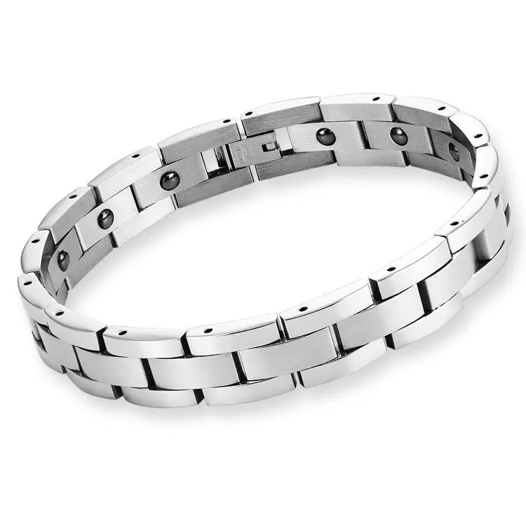 Classic Titanium and Stainless Steel Magnet Bracelet - Old Money Classic