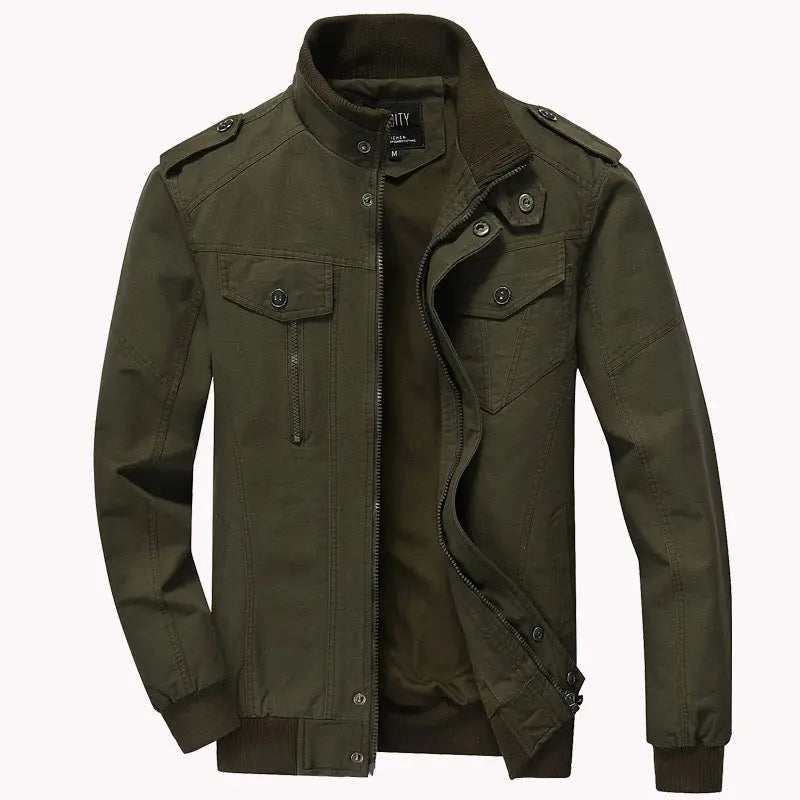 Cotton Military Bomber Jacket Old Money Classic