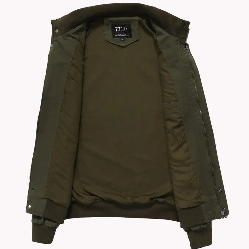 Cotton Military Bomber Jacket Old Money Classic