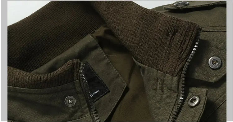 Cotton Military Bomber Jacket Old Money Classic