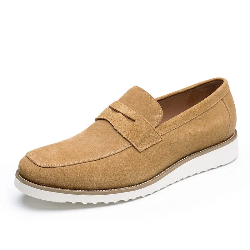 Cowhide Suede Leather Casual Shoes Old Money Classic