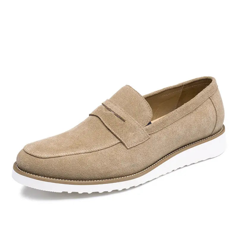 Cowhide Suede Leather Casual Shoes Old Money Classic