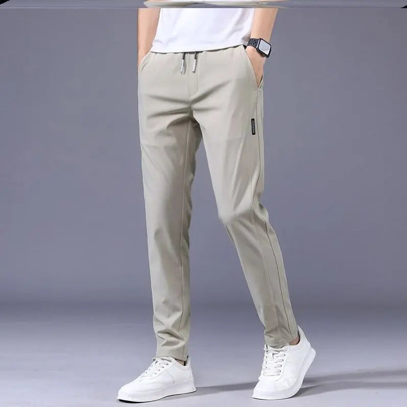 Drawstring Thin Korean Loose Straight Sweatpants - Old Money Classic