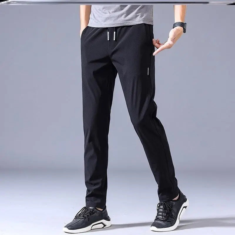 Drawstring Thin Korean Loose Straight Sweatpants - Old Money Classic