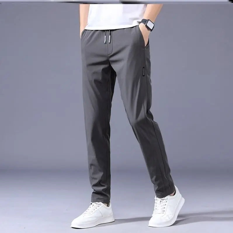 Drawstring Thin Korean Loose Straight Sweatpants - Old Money Classic