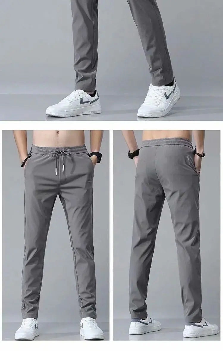 Drawstring Thin Korean Loose Straight Sweatpants - Old Money Classic