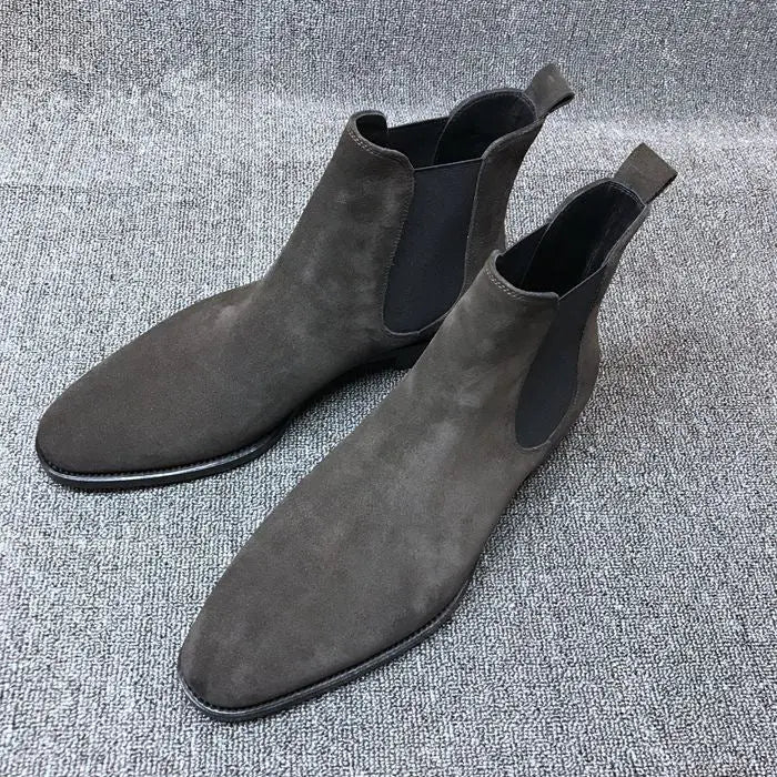 Faux Deerskin Suede Casual  High-top Boots Old Money Classic