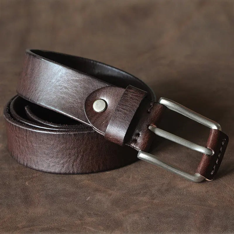 First Layer Cowhide Handmade Belt - Old Money Classic