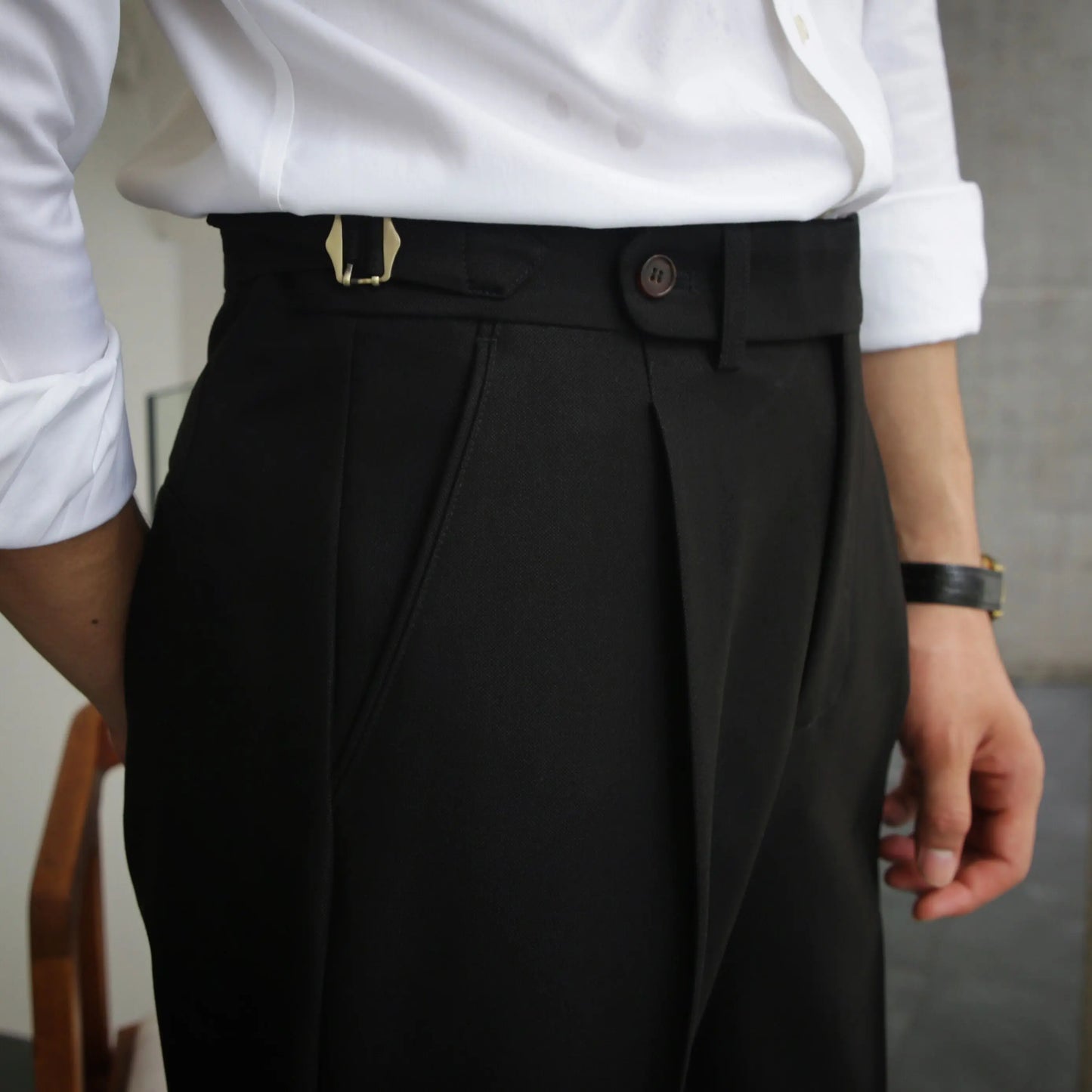 High Waist  All-match Straight-leg Pants Old Money Classic