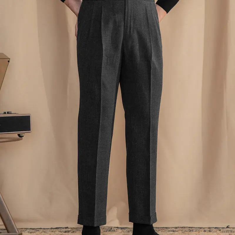 High-waisted All-in-one Dress Pants Vintage Trend - Old Money Classic