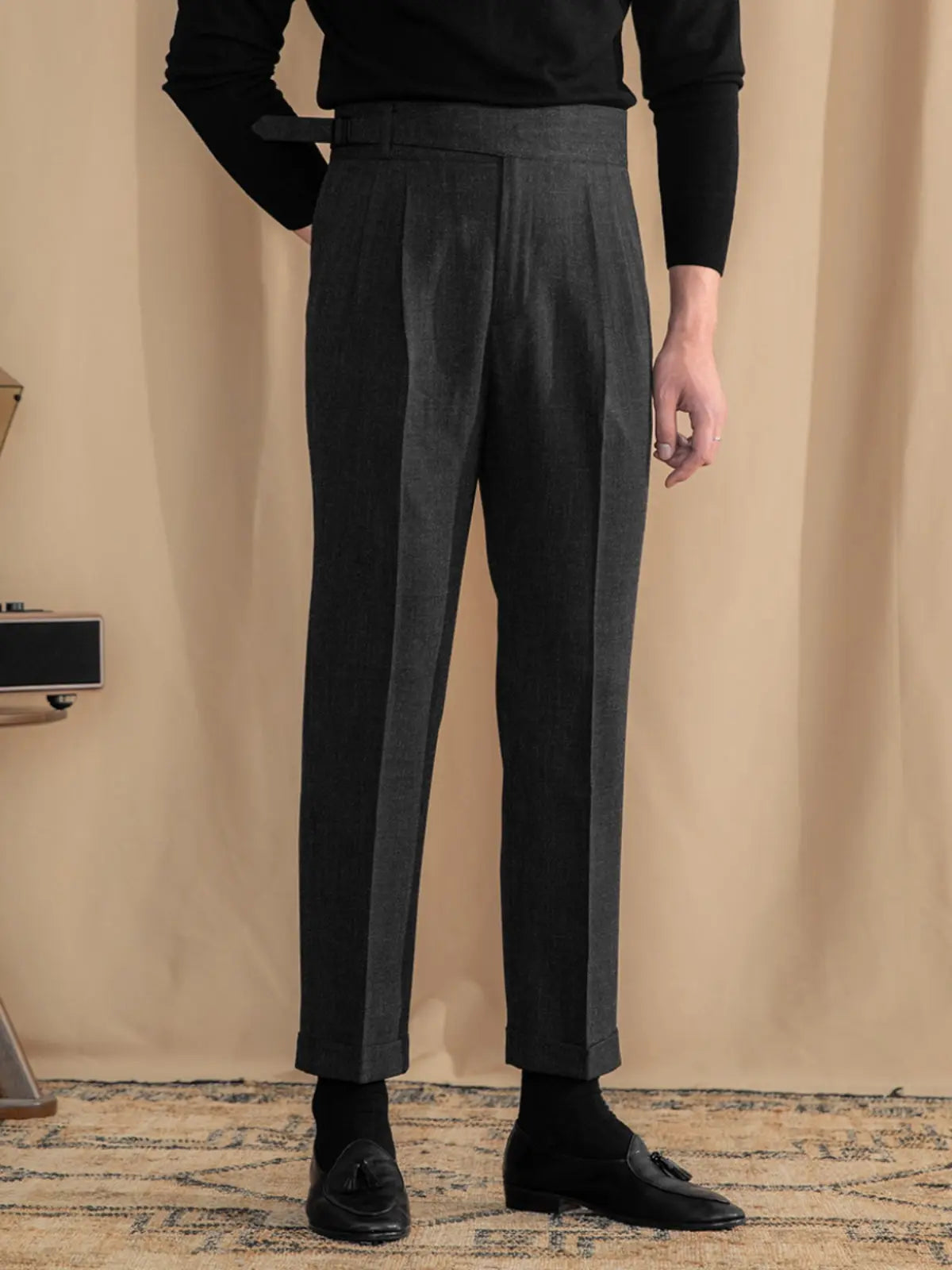 High-waisted All-in-one Dress Pants Vintage Trend - Old Money Classic