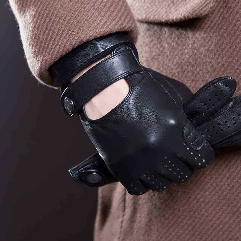 Imported Sheepskin Leather Touch Screen Driving Gloves - Old Money Classic