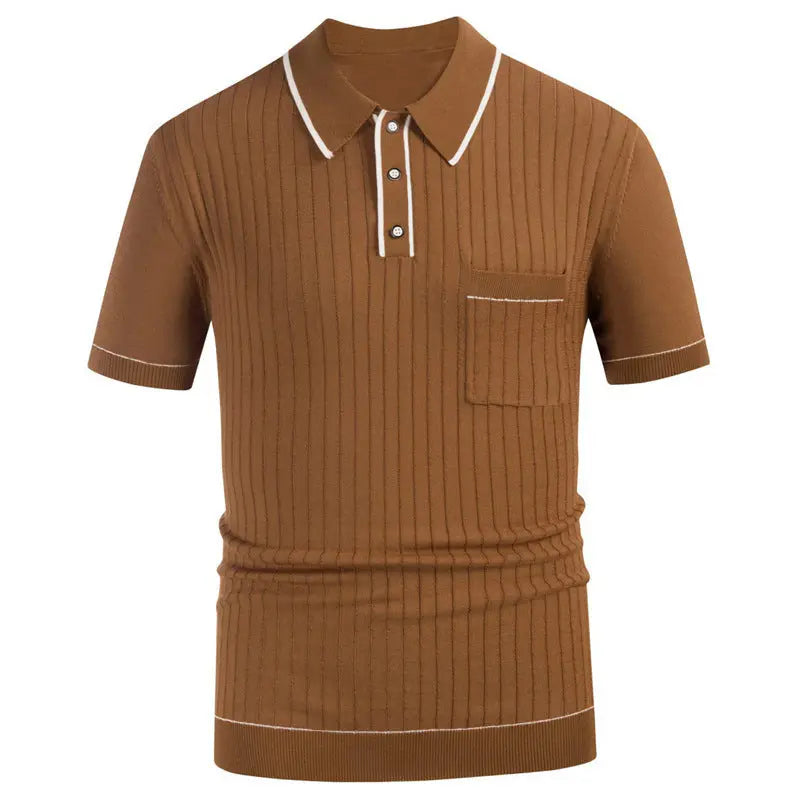 Lapel Short-sleeved Polo Shirt - Old Money Classic