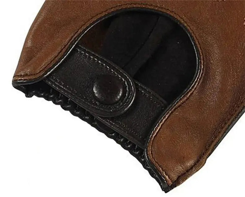 Leather Driving Touch Screen Gloves - Old Money Classic