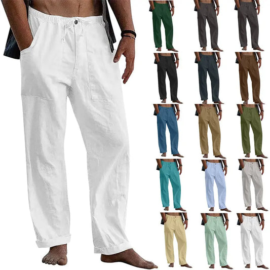 Linen Casual Drawstring Loose Pants - Old Money Classic