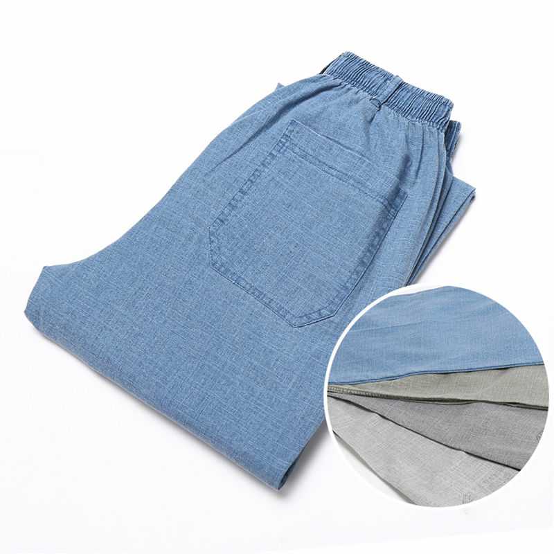 Linen Solid Colour Casual Pants - Old Money Classic