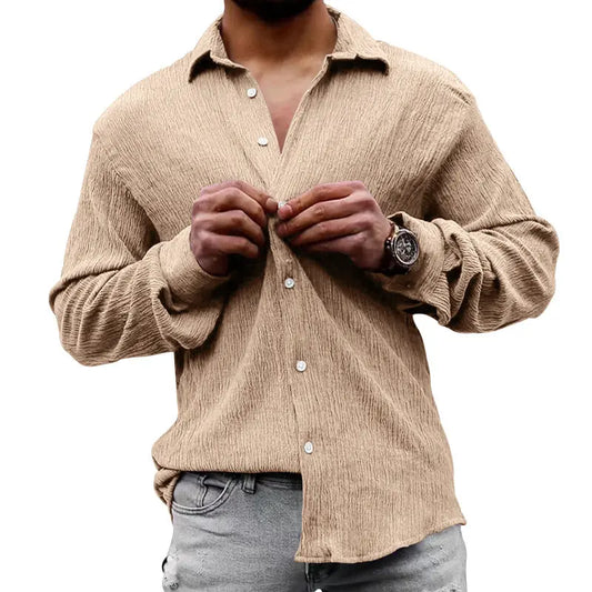 Loose Lapel Long Sleeve Casual Shirt