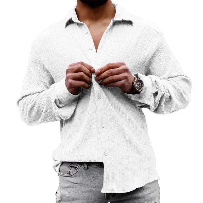 Loose Lapel Long Sleeve Casual Shirt