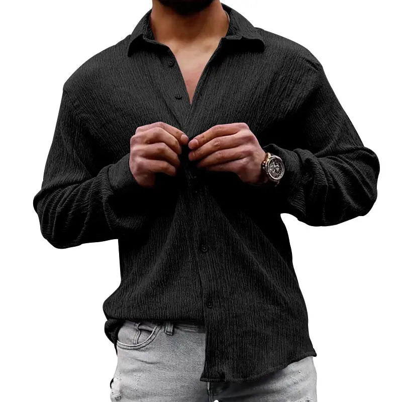 Loose Lapel Long Sleeve Casual Shirt
