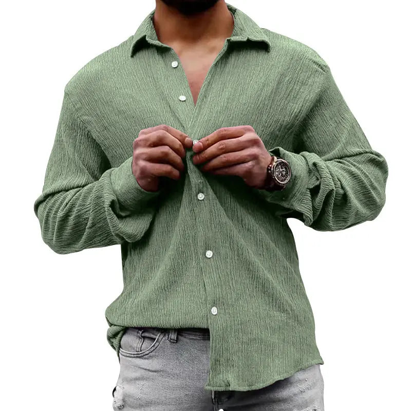 Loose Lapel Long Sleeve Casual Shirt