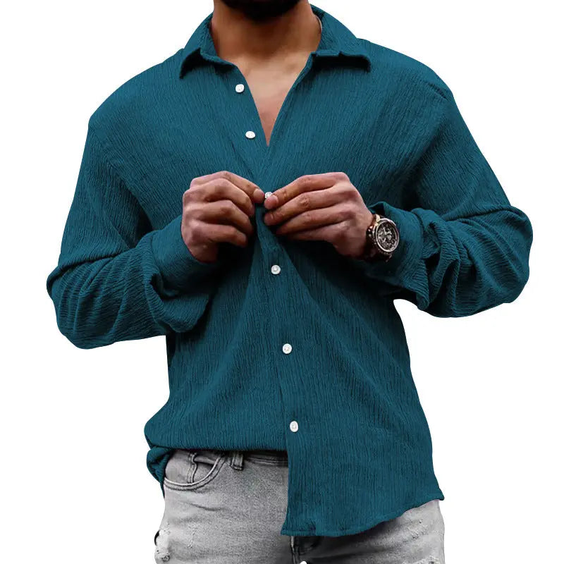 Loose Lapel Long Sleeve Casual Shirt